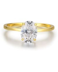 Azura Jewelry New York - Hidden Ruby Heart Oval Moissanite Solid Ring - Lyst
