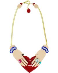 Gissa Bicalho - Handmade Acrylic Chocker Necklace Hands And Heart - Lyst