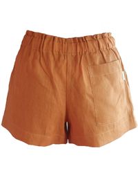 Larsen and Co - Pure Linen Majorca Shorts In Rust - Lyst