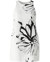 Conquista - Floral Print Sleeveless Sack Dress - Lyst