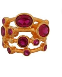 Ebru Jewelry - Cleopatra Ruby & Adjustable Ring - Lyst