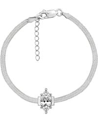 Diamonbliss - Sterling Marquise Cut Herringbone Bracelet - Lyst