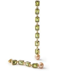 German Kabirski - Vera Asymmetric Plated Earrings With Peridot And Pearl - Lyst