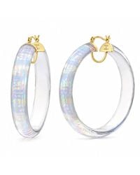 Gold & Honey - Large Lucite Iridescent Hoops - Lyst