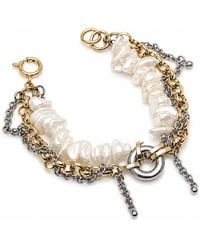 Kirei - Hybrid Two-Tone Chain & Pearl Bracelet - Lyst