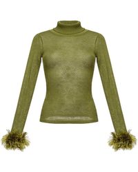 Andreeva - Knit Turtleneck With Handmade Knit Details - Lyst