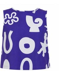 Wild Clouds - Organic Cotton & Linen Two-Way Tank - Lyst