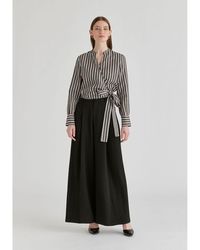 Paisie - Split Collarless Wrap Top With Side-Tie Waist - Lyst