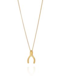 Nellou Jewellery - Wishbone Necklace Plated Sterling - Lyst
