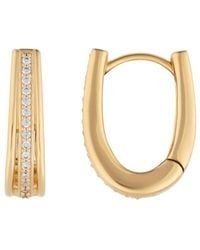 Lulu B London - Large Classic Hoop Earrings With Cubic Zirconia - Lyst