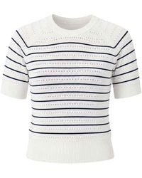 SACHA DRAKE - Eyelet Stripe Knit Top - Lyst