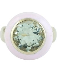 Artisan - 14K Enamel & Amethyst Halo Cocktail Ring - Lyst