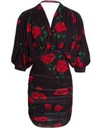 Sarvin - Floral Ruched Batwing Dress - Lyst