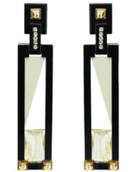 Gissa Bicalho - Handmade Acrylic Earring Long Deco Rectangular Cut Stone Clay - Lyst