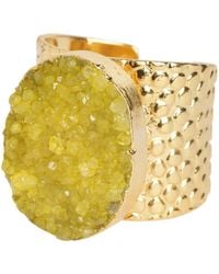 YAA YAA LONDON - Agate Crystal Statement Cocktail Ring - Lyst