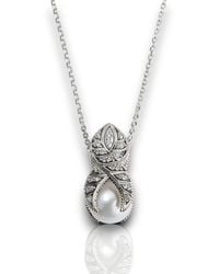 Daneila Léon - Sterling Freshwater Pearl, Sapphires & Diamonds Pendant - Lyst