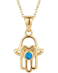 LÁTELITA London - Love My Hamsa Hand Opal Pendant Necklace - Lyst