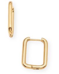 Divine Aria - The Ellie Rectangle Tarnish Free Classic Hoop - Lyst
