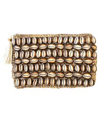 OhSun - Neutrals Celeste Raffia & Large Cowrie Shell Clutch - Lyst