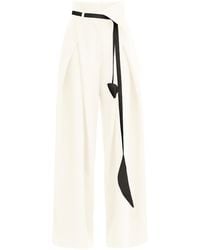 Julia Allert - Fashion Forward Wide-Leg Pants & Contrast Belt - Lyst