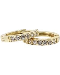 Harfi - Diamond April Birthstone Crystal Small Huggie Hoop Earrings - Lyst