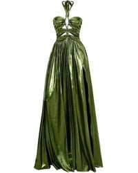 Moda Glam - Siren Metallic Cutout Gown- Lime - Lyst