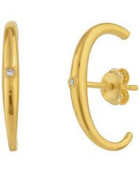 Spero London - Fine Diamond Sterling Ear Suspension Semi-Hoop Earrings - Lyst