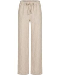 Maison Tangerine - Neutrals Linen Wide Leg Long Trousers Sand For - Lyst