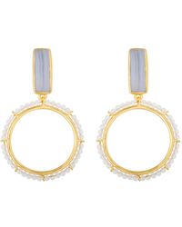 Coco & Kinney - Cara Lace Agate & Moonstone Earrings - Lyst