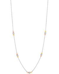 Spero London - Rose Dorissa Three Bead Sterling Necklace - Lyst