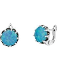 Spero London - High Quality Round Opal Earrings Sterling - Lyst