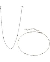 Spero London - Bead Chain Sterling Satellite Necklace & Bracelet Set - Lyst