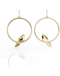Linda Fiore - Lotus Hoop Earrings, Vermeil - Lyst