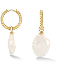 Dower & Hall - Keshi Luna Pearl Hoops - Lyst