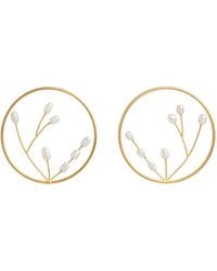 Meraki by Rashmi Bajaj - Perla De Blanca Plated Hoop Earrings With Delicate Pearls - Lyst
