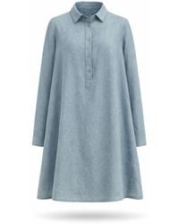 Nikka Place - Linen Oversized Tunic Shirt With Collar - Lyst