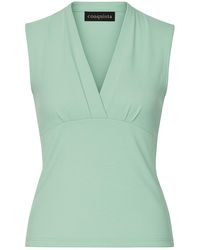 Conquista - Sleeveless V-Neck Fitted Top – Soft Viscose-Blend Fabric - Lyst