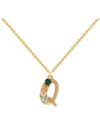 Lavani Jewels - Multicolored Initial Q Necklace - Lyst