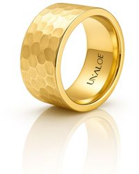 Unaloe - Classic-Plated Hammered French Ring For - Lyst