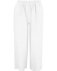 Haris Cotton - Solid Wide Leg Linen Pants With Slant Pocket - Lyst
