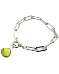Harfi - Shiny Peridot August Birthstone Crystal Bracelet - Lyst