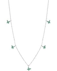 Spero London - Butterfly Sterling Charm Necklace - Lyst