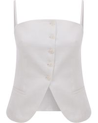 NAZLI CEREN - Marona Linen Top - Lyst