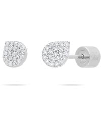 Meulien - Waterdrop Bud Stud Earrings With Pave Cz - Lyst