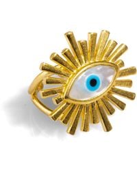 Ebru Jewelry - Third Eye Guardian Pearl & Chunky Ring - Lyst