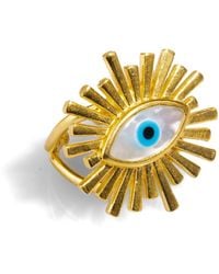 Ebru Jewelry - Third Eye Guardian Pearl & Chunky Ring - Lyst