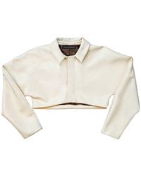 Circular Path - Neutrals Crop Vegan Leather Jacket - Lyst