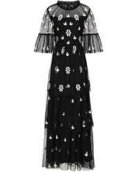 Frock and Frill - Baia Leaf Embroidered Tiered Maxi Dress - Lyst