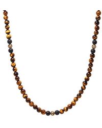 Nialaya - Beaded Necklace With Brown Tiger Eye, Matte Onyx & Gold - Lyst