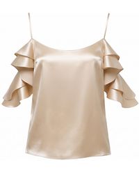Jnsq (Je Ne Sais Quoi) - Orchid Ruffle Silk Top - Lyst
